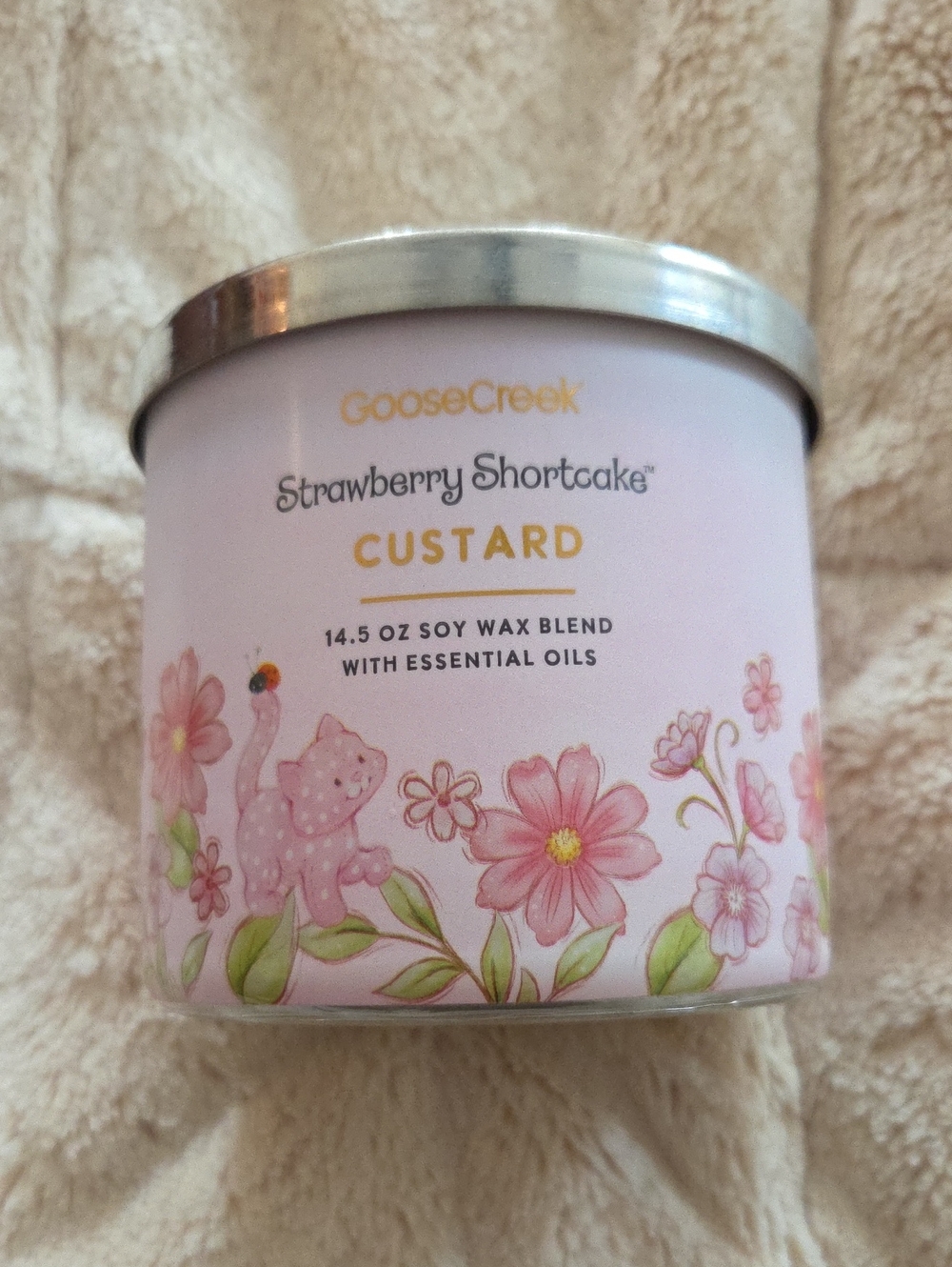 Strawberry Shortcake Custard Candle 3 Wick